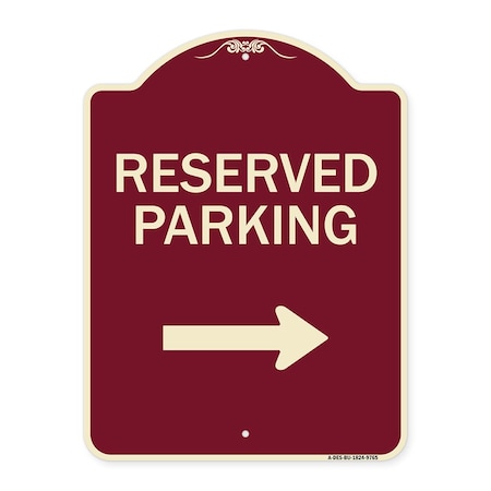 Signmission Designer Series-Reserved Parking 2, Burgungy Heavy-Gauge Aluminum, 24" x 18", BU-1824-9765 A-DES-BU-1824-9765